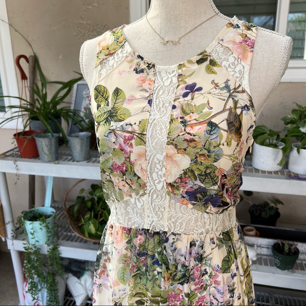 ASTR floral high low maxi dress